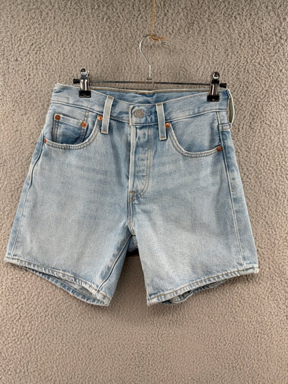 Levi's 501 90s Denim Shorts Light Wash Button Front W25